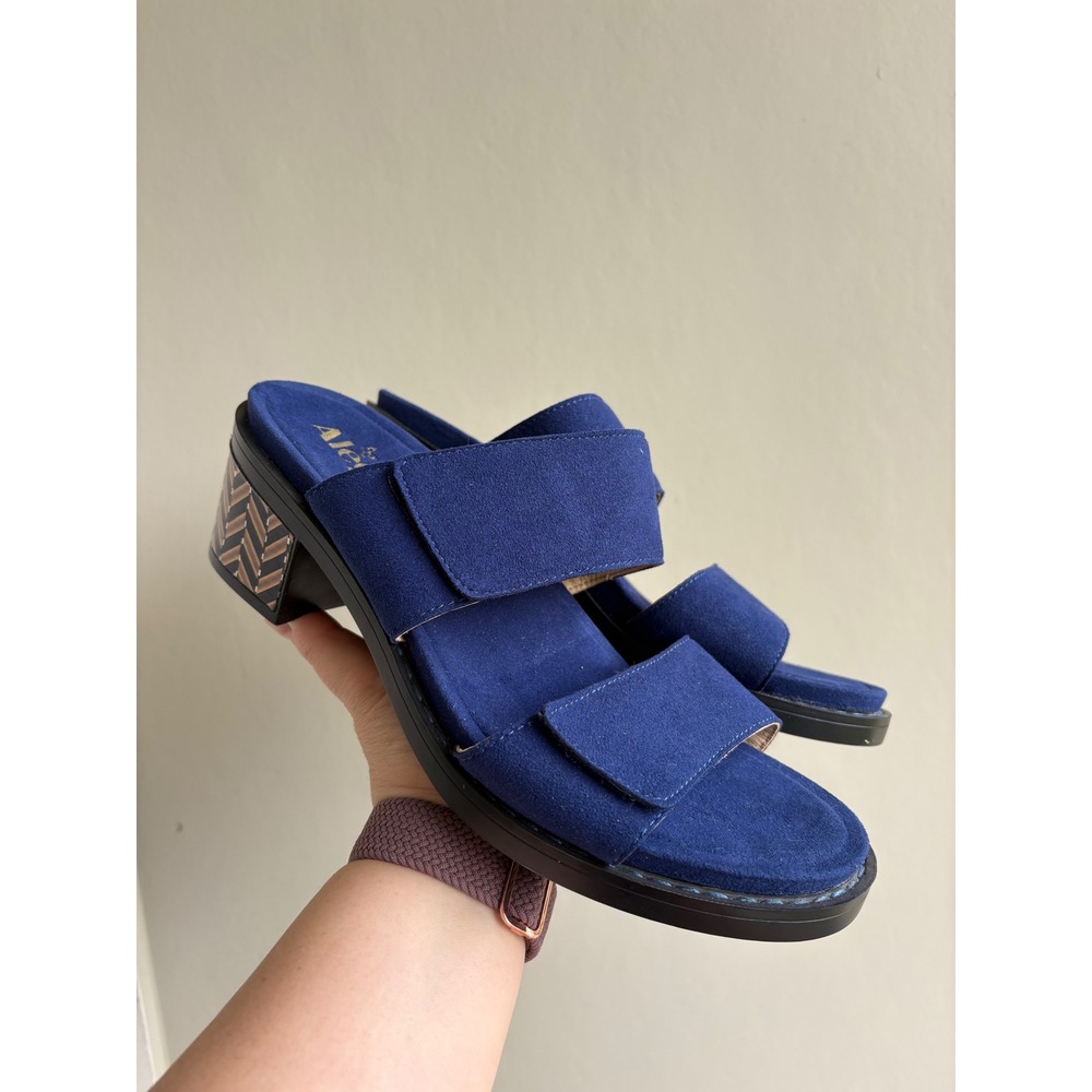 NWOB Alegria Tia Slide Sandal Womens 40 Leather Adjustable Block Heel Comfort - Picture 2 of 9